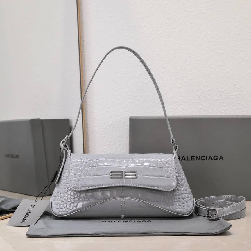 Croc-Embossed Underarm Bag-5